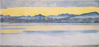 Genfersee mit Mont-Blanc in der Morgendämmerung von Ferdinand Hodler